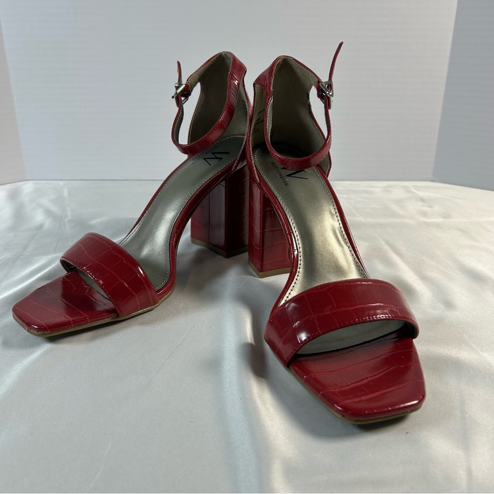 Worthington‎ Women’s Red Block Heels, Ankle Strap, Size 10M